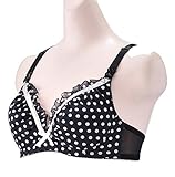 犬印本舗 産前産後兼用 マタニティ ノンワイヤーブラ(ドット柄) M ブラック BR1250