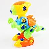 Liebeye 恐竜おもちゃ ねじアセンブリ 子供のビルディングブロックジグソーパズル 脳のおもちゃ クリスマスギフト イエロー
