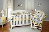 Little Bedding by NoJo Elephant Time 4-Piece Crib Bedding Set, Yellow. Limited Time On Sale by Littl