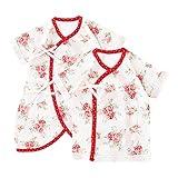 (チャックル) chuckle *スウィートガール*お花柄ローズ新生児肌着セット2枚組 レッド 50-60cm P6067-00-21