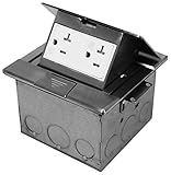 Enerlites 661241-S Floor Box Kit 1 Gang Flip-Up 20A Tamper / Weather Resistant Duplex Receptacle - N