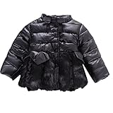 MissとMr ベビー服 女の子 キッズ ダウンジャケット ベビー服 コート ガールズ アウター 厚手 上着 防風 高品質 中綿 暖かい 可愛い 入園 通園 (110cm, ブラック)