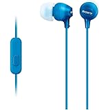 ソニー イヤホン MDR-EX15AP : カナル型 リモコン・マイク付き ブルー MDR-EX15AP LI
