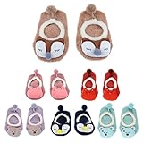 Lovoski アンチスリップ　6ペア　　2~4歳のベビー　　漫画　　ぬいぐるみ　　ウォーム　アンクルソックス　可愛い