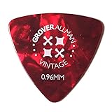 グローバーオールマン ピック ビンテージセルロイド ラージ・トライアングル オニギリ型 (0.96mm, レッド)