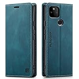 SENNWAK Google Pixel 5a 5Gケース 手帳 Pixel 5A5Gケース手帳型 Pixel5a5G手帳型ケース Pixel 5a 5gスマホケース 携帯ケース カバー case RFID 磁気防止 スキミング防止 スマホケース 肌感レザー マグネット式 スタンド機能 薄型 高質感 (Google Pixel 5a 5G対応) ターコイズ