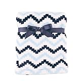 Hudson Baby Super Plush Blanket, Blue Chevron, 30 x 40 by Hudson Baby