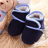 【YW】ベビーシューズ 赤ちゃんの綿靴 ベビーブーツ 赤ちゃんは歩くことを学ぶ秋冬の布靴学步靴 (12cm, 蔵靑色)