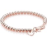 Dankadi New Women's 925 Sterling Silver Bracelet Minimalist 4-6MM Round Bead Chain Solid Silver Bracelet Charm Jewelry Lobste