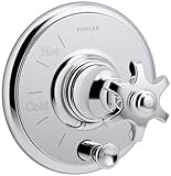 Kohler T72768-3M-CP Artifacts Rite-Temp pressure-balancing valve trim with push-button diverter and 