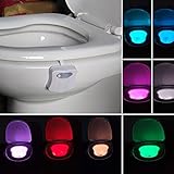 Homdox Motion Activatedトイレ夜ライトLEDトイレシートライトトイレボウルライト8色オプション