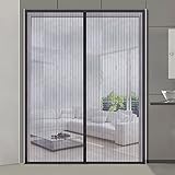 磁気スクリーンドアby magzo Lets Fresh Airでブラック磁気カーテンKeepsバグアウト60 g画面Tearproof Lets Cool Breeze In Stacked wit