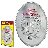 IVY Classic 36322 Laser Carbide 10-Inch 60 Tooth Compound Slide Miter Circular Saw Blade with 5/8-In