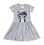 子供の赤ちゃんの王女の子供カジュアルな夏のパーティー猫プリントシャツワンピースの服