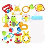 歯の教育用おもちゃを噛んでTeetherハンドベルのおもちゃ新生児のギフトセット赤ちゃん、12個