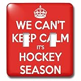 3drose LSP _ 171922 _ 2 We Cant Keep Calm Its Hockey Season、レッドとホワイトライトスイッチカバー