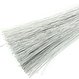 100個1 mm直径80 cmロングプラスチックCoveredゴールドワイヤ鉄ワイヤused for DIYナイロンストッキング花ガーランドMaking Supplies One Size シルバー 