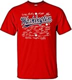 MLB Washington Nationalsチーム署名付きTシャツ、3 x l、レッド