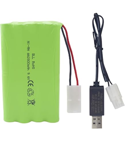 Amazon | タミヤ・ニカドバッテリー9.6V-600mAh 【QDパック】と家庭用