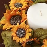 工場直接クラフトひまわり 9" Golden Sunflower Candle Rings P1605