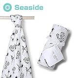 aden + anais (エイデンアンドアネイ) おくるみ 1枚 箱入り 出産祝い アフガン ベビー用品 ベビーギフト (O Seaside) [並行輸入品]