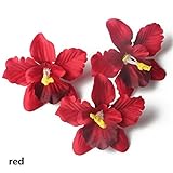 人工フェイクバイオレットフラワーシルクフラワーOrchid花ヘッドDIY頭飾り素材ウェディングパーティーホームデコレーション One Size レッド SHRZH32818283181-3