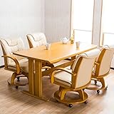 【肉厚・重厚・ゆったりくつろぐ ダイニング5点セット】 キャスター楽々 クッションが包む椅子 ナチュラル