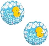 loonballoon It 's Its A BoyブルーDuck Rubber Ducky ( 2 ) 18 "ベビーシャワーパーティーマイラーバルーン