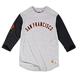 San Francisco Giants Mitchell & NessメンズScoring Position 3 / 4スリーブラグランTシャツ グレイ