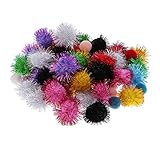 Homyl カードメーキング　カラフル　混合　ふわふわ　ポンポン　ボール　素材　約80個入り