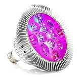 Derlights 36W E26 植物育成用LEDランプ 460nm(青)/630nm(赤)/660nm(赤)IR /UV led植物電球 省エネ/長寿命 水耕栽培ランプ 光束840LM 園芸 室内