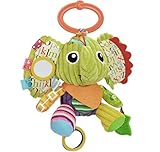 Happyハッピー耳　ベビーカー用おもちゃ　ハンギングトイ　音鳴り　歯固め　フック付き　可愛い動物ぬいぐるみ　知育玩具　視覚　聴覚に刺激　出産お祝い　プレゼント (ゾウ)