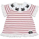 2017年 夏物 UZUCHAT ウズチャット 天竺 ボーダー 半袖Ｔシャツ UZULAND ウズランド ボーダー-レッド◇95cm