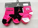 Nike 6ペア乳児幼児Jumpman Jordanソックス、12 – 24ヶ月、ブラック/ピンク/ホワイト