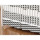 SheetWorld - Crib Skirt (28 x 52) - Black Chevron Zigzag - Made In USA by sheetworld