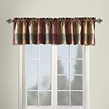 High Quality Plaid Straight Valance, 54 by 18-Inch, Burgundy