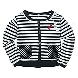 西松屋 [EFD] 衿レース付ポケットドット柄ボーダーカーディガン 【110cm・120cm・130cm・140cm】　130