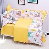 Abreeze Baby Boy 7 Pieces Nursery Crib Bedding Set withバンパー L52" X W27"+H11.8(Crib)