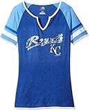 MLB Kansas City Royals Women 's The Replayファッショントップ、スモール、Deep Royal Heather / Coastalブルーホワイト
