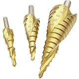 3 ピース hss ステップ ドリル コーン ビット 4-12/20/32 ミリメートル木材金属鋼pvc シート掘削チタン スパイラル溝付き ステップ ドリル ビット穴カッター