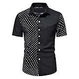 Shopyruder 半袖シャツ メンズ ビジネス メンズ シャツ 半袖 ワイシャツ おしゃれ 総柄シャツ 開襟シャツ カジュアル ビーチシ