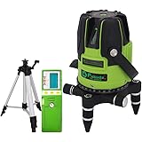 Amazon | FUKUDA 5ライン レーザー墨出し器+受光器+エレベーター三脚 ...
