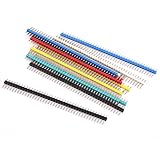 Fenteer ピンヘッダ　単列ピンヘッダーストリップ　ピッチ　12個　多色　40ピン　オス　