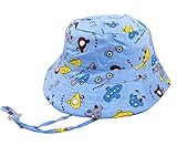 日よけ 帽子 キッズ ベビー帽子 赤ちゃん帽子 ベビー ハット 1祭～1歳6ヶ月帽子 出産祝い つば広 お出かけ 紫外線対策 UVカット あご紐 車 50cm