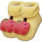 Ajusen ソックス 厚手 赤ちゃん キッズ 子供 靴下 コットン 綿 暖かい 滑り止め ぬいぐるみ付き 秋冬 6足セット (0-9個月, カラー2)