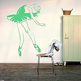 バレリーナ壁デカールビニールステッカーアートインテリアデザインインテリアデザイン体操バレエダンサーカスタム単語ガールズスポーツ子供寝室保育園( i24 ) by DecorWallDecals