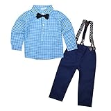 ボーイズ服　長袖　秋物　シャツ　ズボン　ベビー服　二点セット　つなぎ　ロングパンツ　紳士　フォーマル　男の子　キッズ　カッコイイ (90)