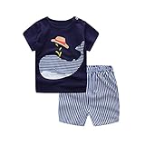 Cutelove 子供服 Tシャツ Tシャツ＆パンツ 上下セット 半袖 ショートパンツ 可愛い柄 男女兼用 ベビー 夏 3色