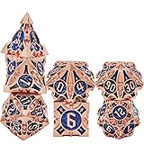 ダイス サイコロ多面体ダイス7個 亜鉛合金メタルDungeons and Dragons DND TRPG MTGダイステーブルゲーム用 D20 D12 D10 D8 D6 D4 (ダークブルー・メタル)