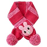 MIKIHOUSE HOTBISCUITS（ミキハウスホットビスケッツ）編みモチーフ付き ぼん天ボーダーマフラー -,ローズ